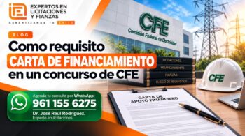 Carta de financiamiento en un concurso de cfe